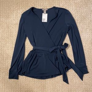 H&M wrap tie blouse